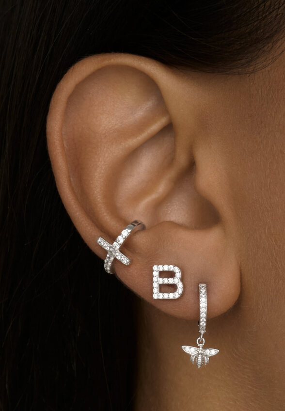 Моносерьга в виде буквы В MIESTILO MIE