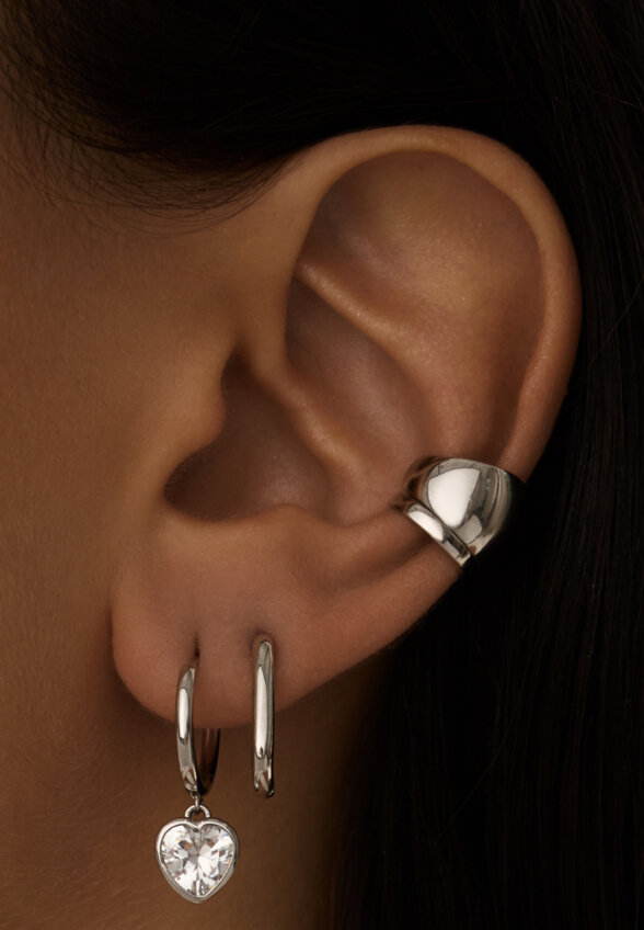 Серебряные серьги с фианитами Ангел MIE