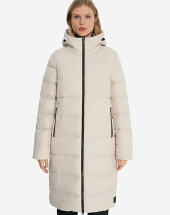 Пальто пуховое женское Jack Wolfskin Frozen Palace, Бежевый женщинам