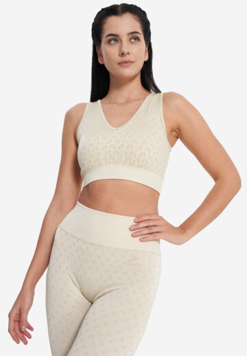 Топ бра спортивный Demix HighFlow Seamless Longline, Бежевый