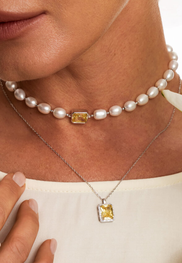 Серебряное кольцо СИЦИЛИЯ с жемчугом и крупным белым фианитом MIE