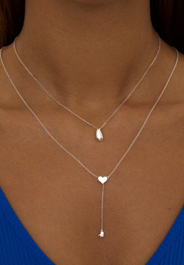 Серебряная подвеска на шею в форме капля MIESTILO MIE