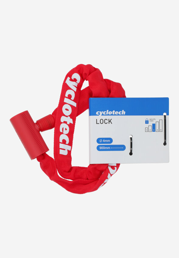 Замок велосипедный с ключами Cyclotech CLK-10, Красный