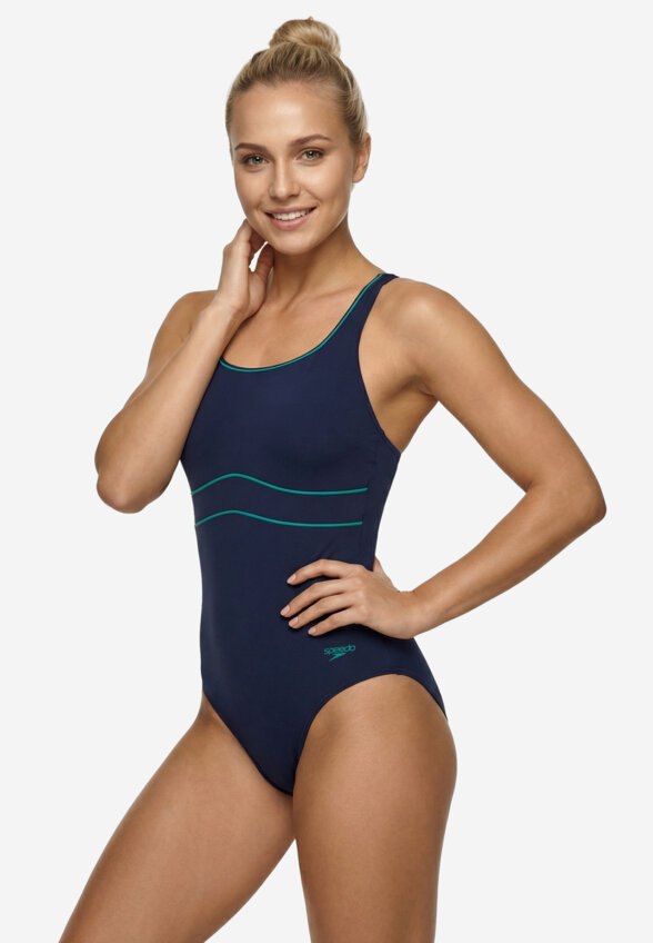 Купальник слитный женский Speedo Solid Contour Eclipse, Синий
