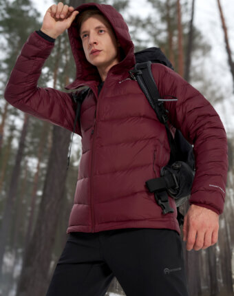 Ультралегкий пуховик мужской Columbia Centennial Creek III Down Hooded Jacket, Красный женщинам