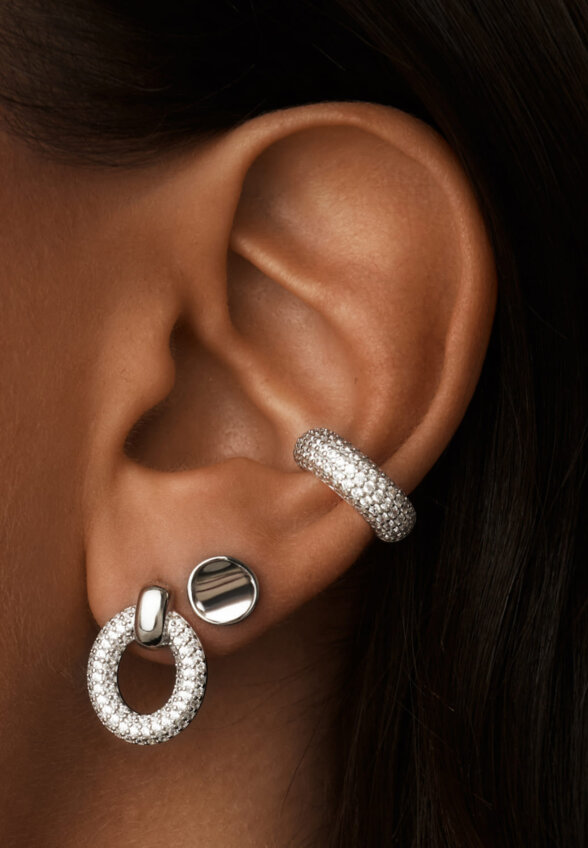 Серебряные круглые серьги MIE