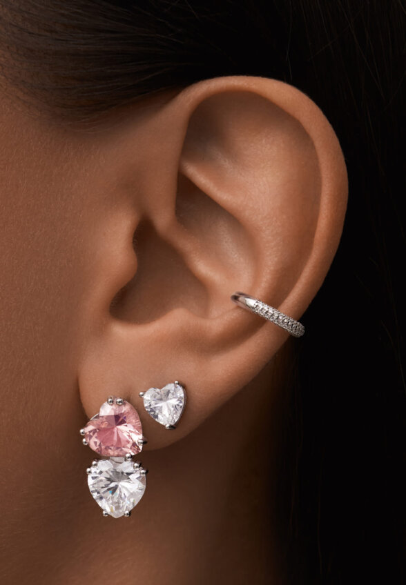 Серебряные серьги-гвоздики Софи с фианитами 7 мм MIE