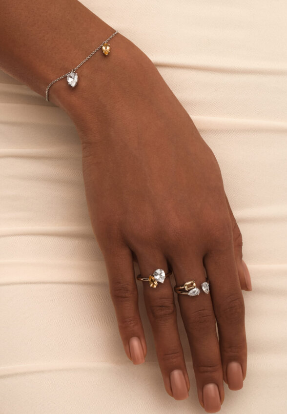 Серебряный браслет ЭЙФОРИЯ с цитрином и фианитом MIE