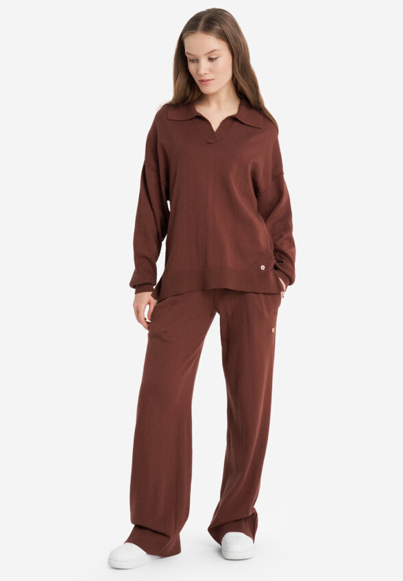 Брюки с кашемиром женские Sensana, Коричневый