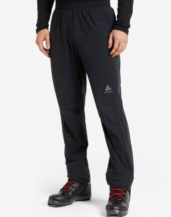 Брюки для беговых лыж мужские Odlo Windbreaker, Черный женщинам