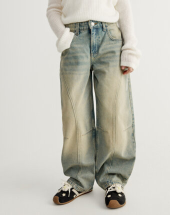 Винтажные джинсы Baggy Fit для девочек детям