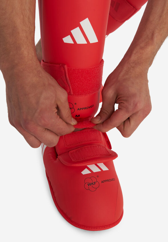 Защита голени и стопы adidas WKF Shin & Removable Foot, Красный