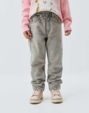 Утепленные джинсы Mom fit для девочек детям