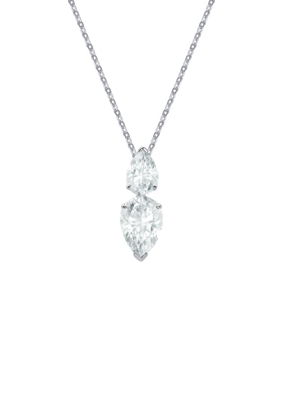 Серебряное колье на тонкой цепочке МАЙЯ П с горным хрусталем MIE