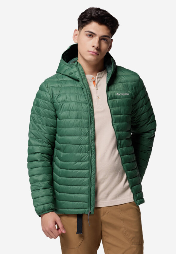Ультралегкий пуховик мужской Columbia Powder Pass Hooded Jacket, Зеленый