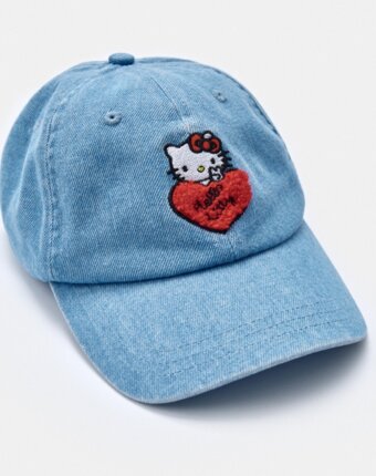 Джинсовая бейсболка с вышивкой Hello Kitty для девочек детям