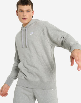 Худи мужское Nike Club Hoodie, Серый женщинам