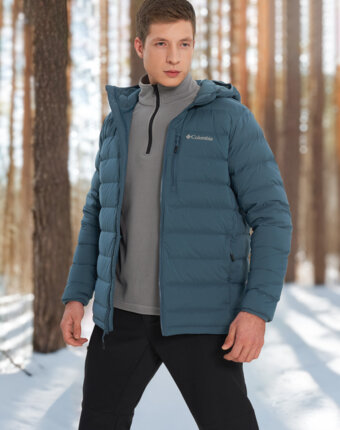 Ультралегкий пуховик мужской Columbia Drift Peak Stretch Down Hooded Jacket, Голубой женщинам