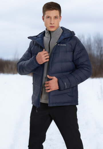 Ультралегкий пуховик мужской Columbia Centennial Creek III Down Hooded Jacket, Синий