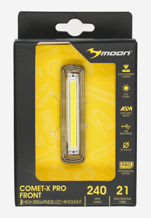 Фонарь велосипедный передний Moon, Черный