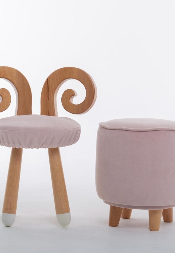 Пуф на буковых ножках Луна Софт Фурниче (LOONA soft furniture), розовый