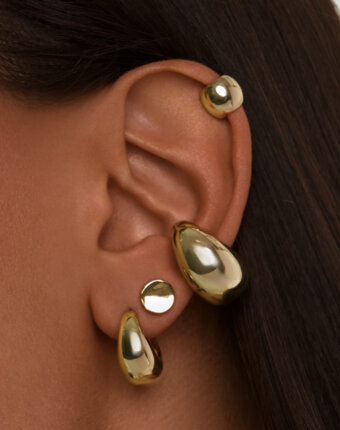 Серебряный кафф мини в покрытии желтое золото MIE женщинам