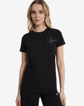 Футболка женская PUMA Ess Script, Черный женщинам