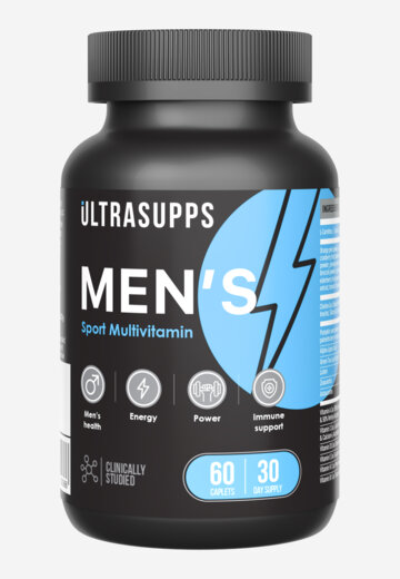 Мужской спортивный витаминно-минеральный комплекс ULTRASUPPS, 60 шт, Черный