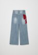 Джинсы Wide leg с бантом со стразами для девочек5  - превью