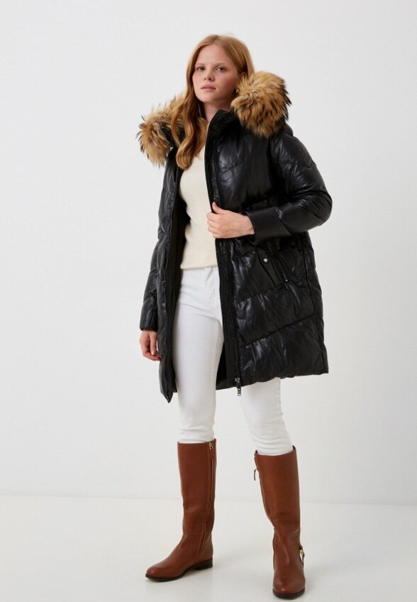 Куртка кожаная утепленная Снежная Королева