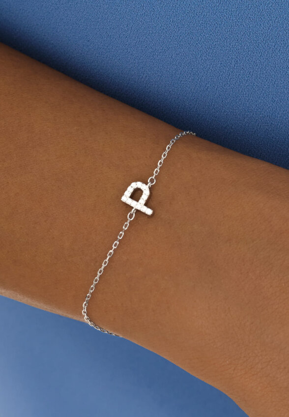 Серебряный браслет с буквой Р MIESTILO MIE