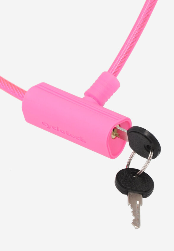 Замок велосипедный с ключами Cyclotech CLK-2, Розовый