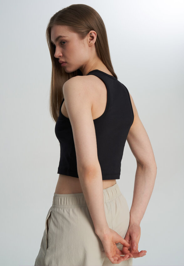 Майка женская Vans Oval Logo Tank, Черный
