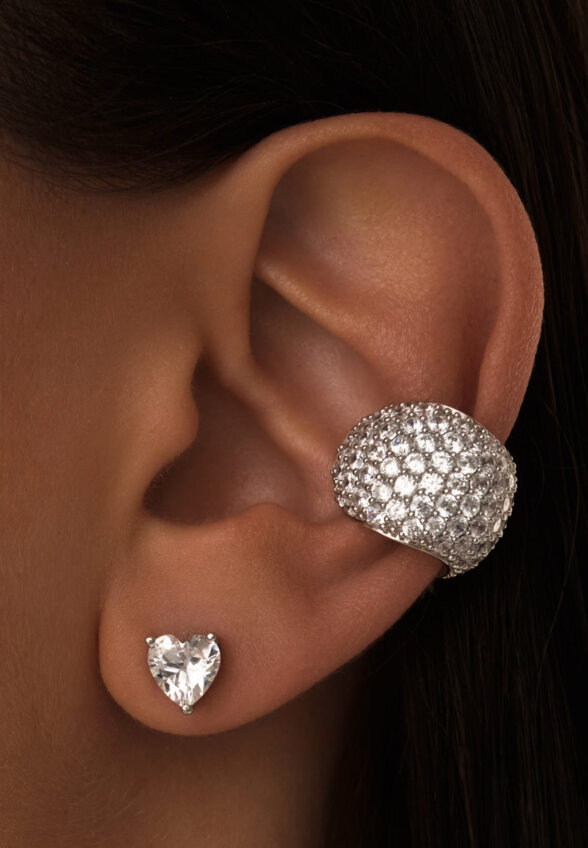 Серебряные серьги-гвоздики Софи с фианитами 7 мм MIE