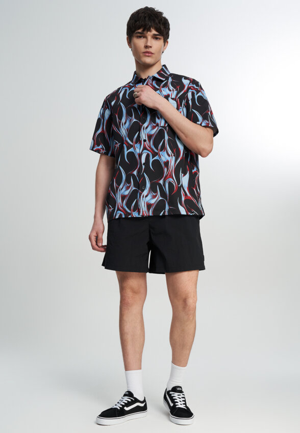 Рубашка с коротким рукавом мужская DC Shoes Full On Resort, Черный
