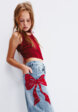 Джинсы Wide leg с бантом со стразами для девочек2  - превью
