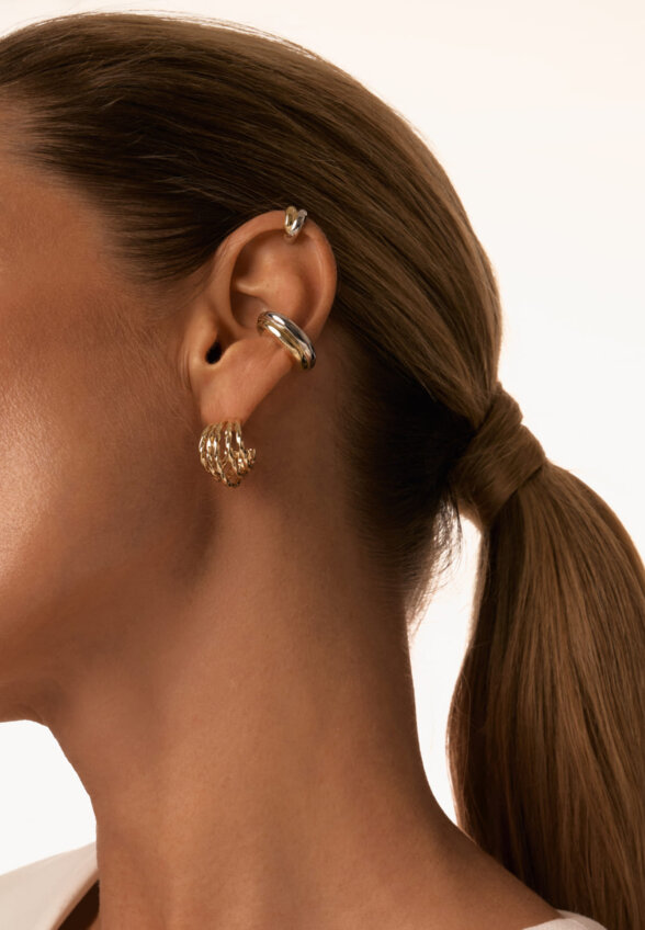 Серебряный кафф мини биколор MIE