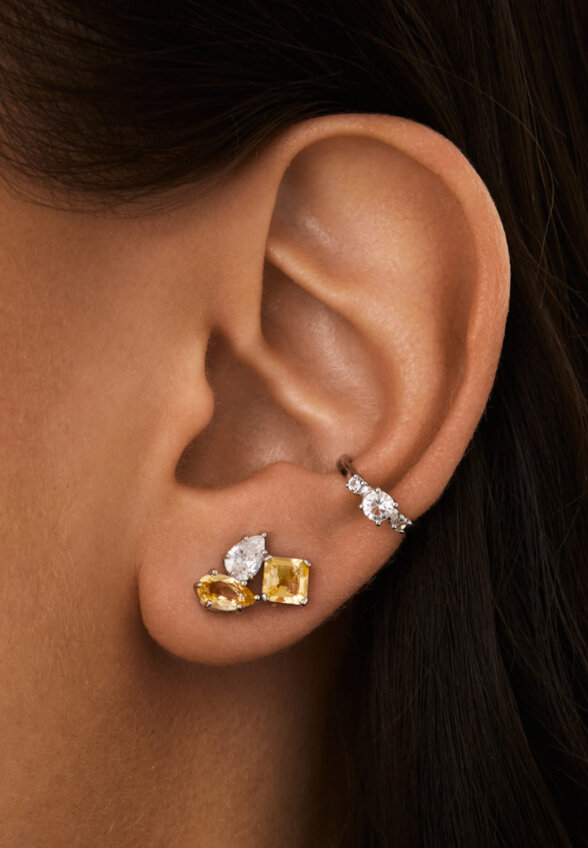 Серебряные серьги ЭЙФОРИЯ с цитрином Ашер MIE