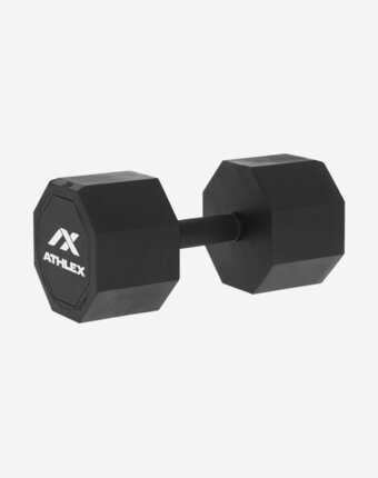 Гантель гексагональная обрезиненная Athlex, 30 кг, Черный женщинам