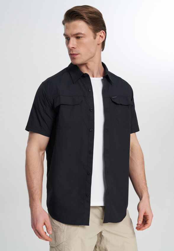 Рубашка с коротким рукавом мужская Columbia Silver Ridge 2.0 Short Sleeve Shirt, Черный