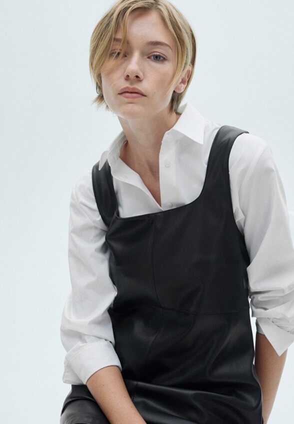 Платье кожаное Mango