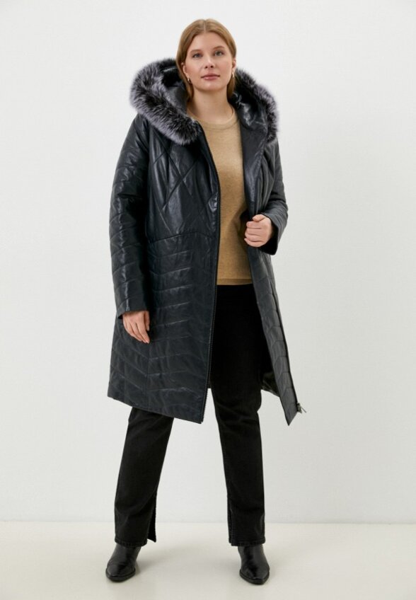 Куртка кожаная утепленная Снежная Королева