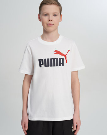 Футболка для мальчиков PUMA Ess 2 Color No.1 Logo, Белый женщинам