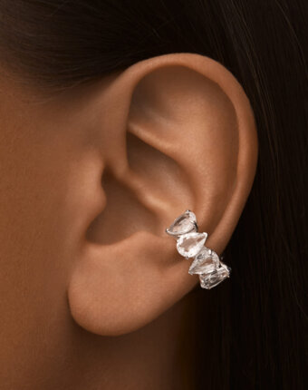 Серебряный кафф ЭРОС с горным хрусталем MIE женщинам