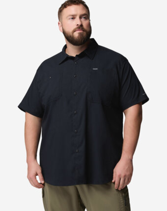 Рубашка с коротким рукавом мужская Columbia Silver Ridge Utility II SS, Plus Size, Черный женщинам