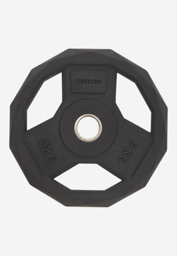 Диск стальной обрезиненный KETTLER, 5 кг, Черный