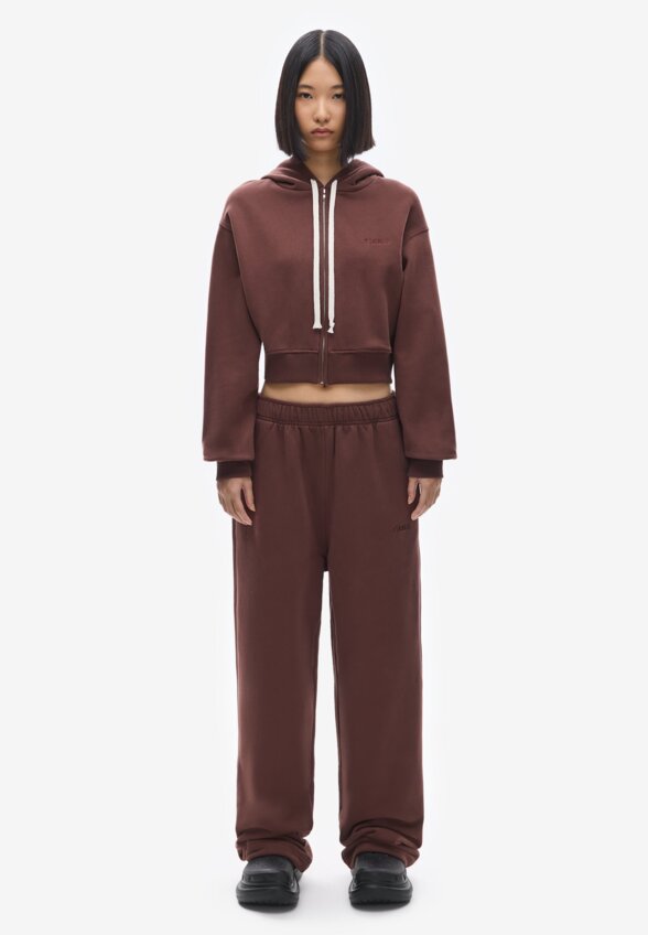 Худи zip crop Uniform Reddish Brown FABLE