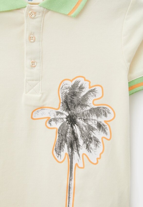 Поло Button Blue