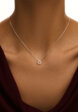 Серебряное колье ЭРОС на тонкой цепочке с горным хрусталем MIE1  - превью