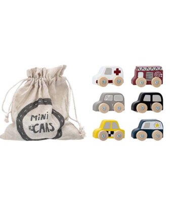 Набор машинок Блумингвиль МИНИ (Bloomingville MINI) "Эвин", 6 шт, серый детям